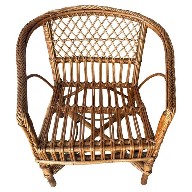 20Thc Rattan / bamboo child's chair in fantastic condition.This chair will also come with a custom made suede ( leather )...
