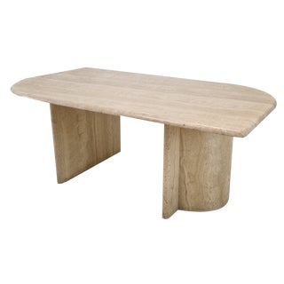 Italian Coffee Table in Travertine, 1980s For Sale