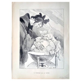 Ferdinand Bac, Le Partage de la Terre/Praise of Folly, Lithograph, 1919 For Sale