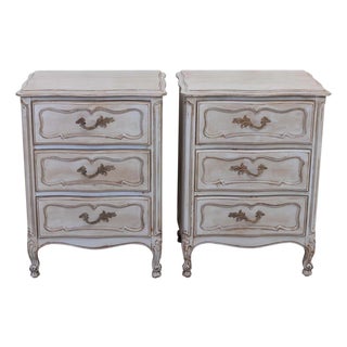 Pair of Three Drawer End Tables For Sale