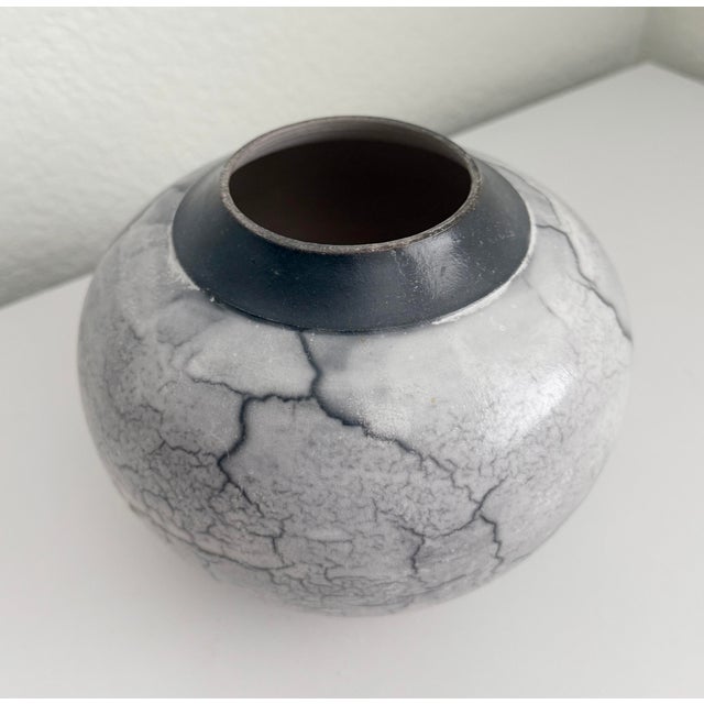Contemporary Large Raku Vase For Sale - Image 3 of 9