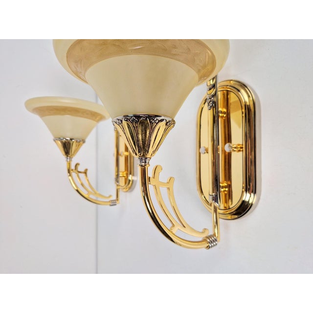 Art Nouveau Regency Brass Wall Lamps by Bejorama Lighting, Spain, 1970s, Set of 2 For Sale - Image 14 of 17