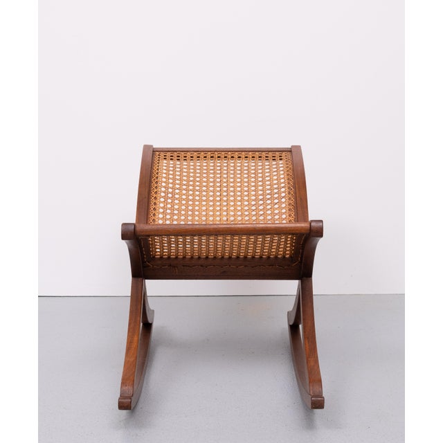 Organic Shaped Wicker Footstool, Holland, 1960s For Sale - Image 6 of 8