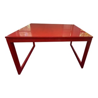 Vintage Dining Table With Extender Leaf Circa 1970s After Baughmann Style For Sale