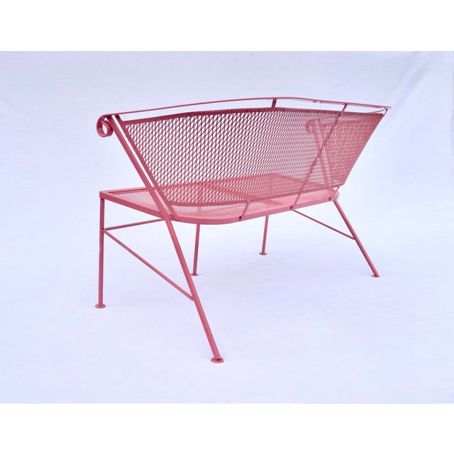 Mid-Century Modern Settee by Salterini, Flamingo Pink, Usa, 1960s For Sale - Image 9 of 10
