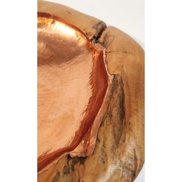 Late 20th Century Vintage Copper Wood Bowl For Sale - Image 11 of 13