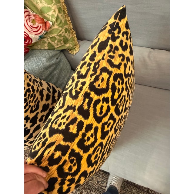 Textile Leopard Print Pillow With New Insert For Sale - Image 7 of 7