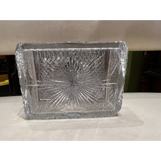 Transparent Fine Hawkes Cut Crystal & Sterling Silver Ornithological Motif Box For Sale - Image 8 of 11