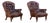 Pair of Vintage 1980s Distressed Brown Leather Tufted Library Armchairs For Sale