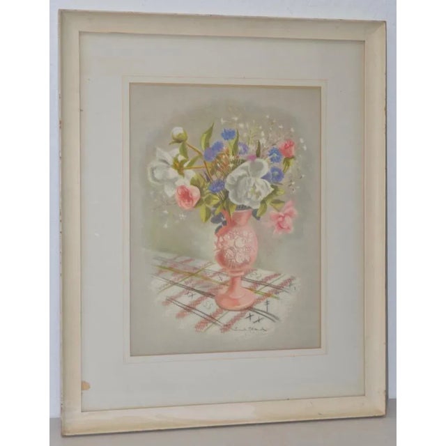 Lucile Blanch (1895-1981) Pastel Floral Still Life c.1940s Fabulous forties floral still life by listed artist Lucile...