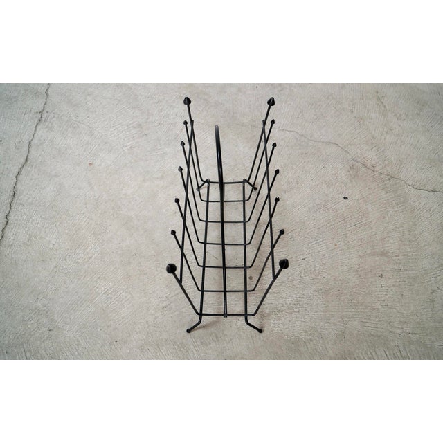 Black 1950’s Mid-Century Modern Arthur Umanoff Style Magazine Rack For Sale - Image 8 of 11