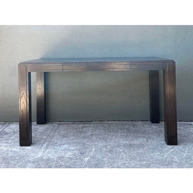 Late 20th Century Vintage Ebony Parsons Desk For Sale - Image 5 of 12