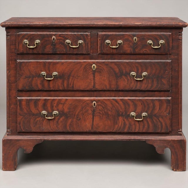 18th Century Georgian Primitive Grain Painted Chest of Drawers, C. 1760 For Sale - Image 4 of 9