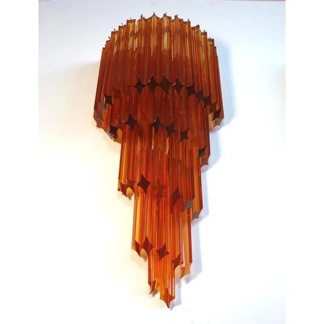 Italian Sconces with 41 Amber Colored Glasses, 1980s, Set of 2 For Sale - Image 3 of 7