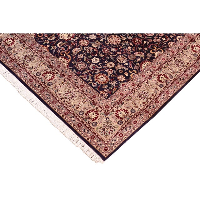 Shabby Chic Floral 1990's Pak-Persian Blue/Gray Wool Rug - 8'2'' X 10'0'' For Sale - Image 3 of 9