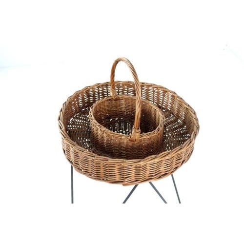 1970s Vintage Wicker Plant Stand For Sale - Image 5 of 14