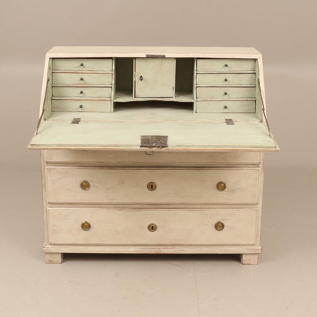 19th Century Swedish Gustavian Style Painted Secretary Desk, 19th Century For Sale - Image 5 of 8