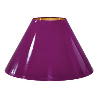 Large Empire Lacquered Lampshade With Gold Interior – Persimmon For Sale