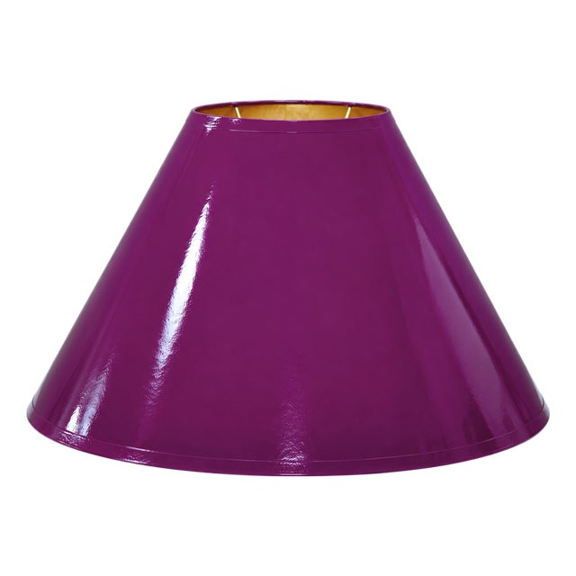Large Empire Lacquered Lampshade With Gold Interior – Persimmon For Sale