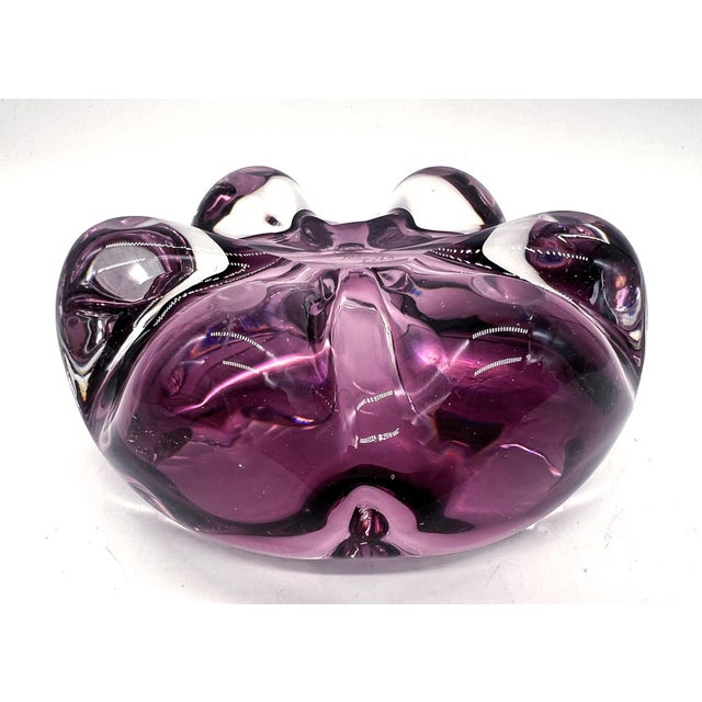Mid-Century Signed Åfors Bosse ‘Lila’ Amethyst Purple Sommerso Scandinavian Art Glass Bowl – Scandinavian Modern, Contemporary For Sale - Image 9 of 13