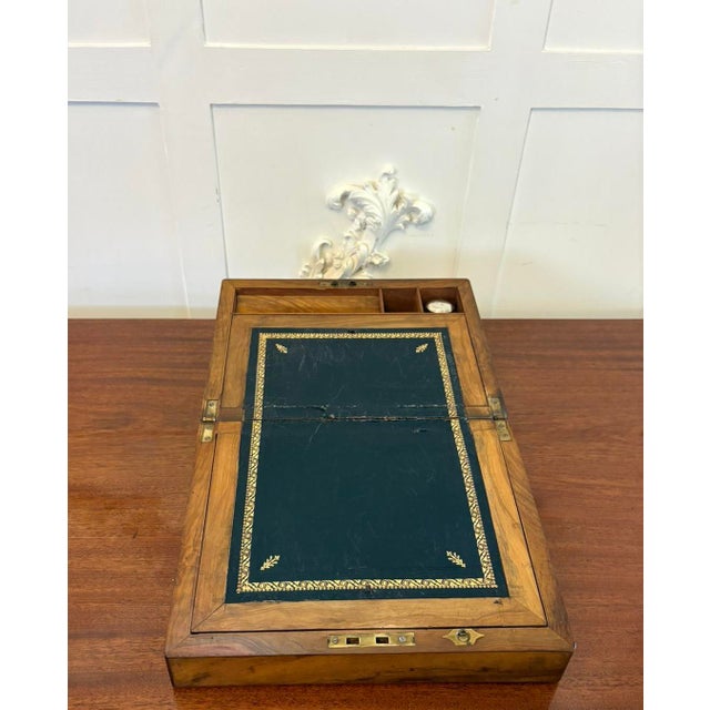 Antique Victorian Figured Walnut Writing Slope, 1860 For Sale - Image 6 of 11