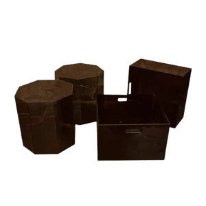 Acrylic Glass Containers and Baskets, 1970s, Set of 4