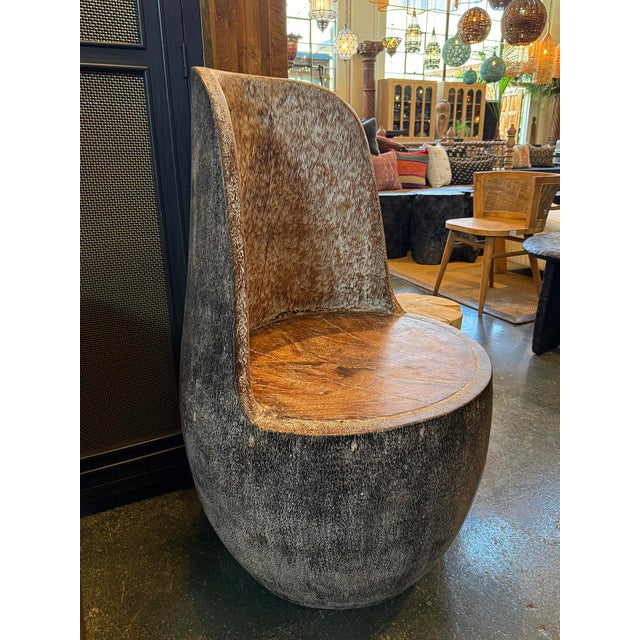 Vintage Wash Organic Modern Coconut Palm Chair For Sale In Los Angeles - Image 6 of 6