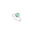 Art Deco Genuine Oval Cut Emerald Solitaire Ring With Diamond in 14k White Gold For Sale - Image 3 of 13