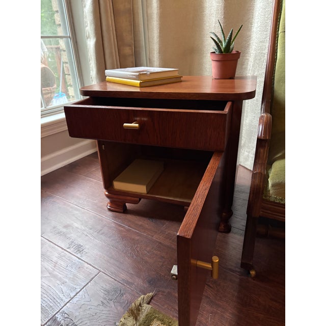 1940s Restored 1940s German Nachtkommode Bedside Cabinet With Original Factory Inspection Label For Sale - Image 5 of 6