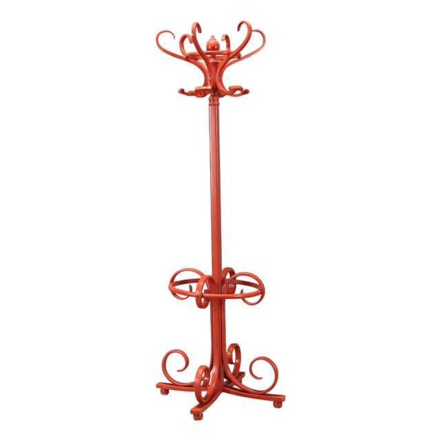 Vintage Coat Rack in Lacquered Wood, 1960s For Sale