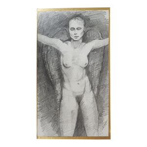 Late 20th Century Female Nude With Wings Drawing