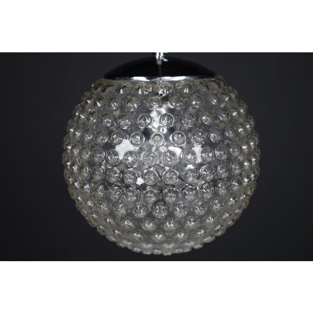 Black Large Chrome and Bubble Glass Pendant by Rolf Krüger for Staff, Germany, 1970s For Sale - Image 8 of 12