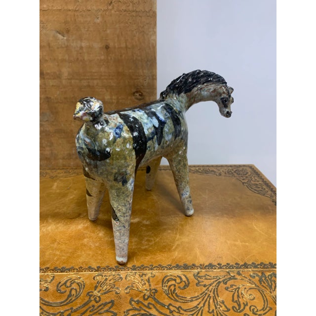 Vintage Mid 20th Century Alfaraz Ceramics Horse Sculpture For Sale - Image 4 of 6