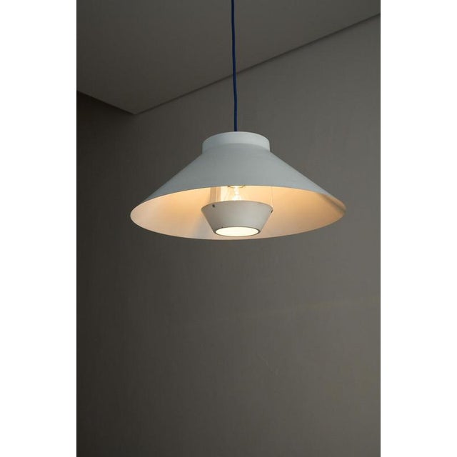 1970s White Conical Pendant with Anti-Glare System, 1970s For Sale - Image 5 of 11