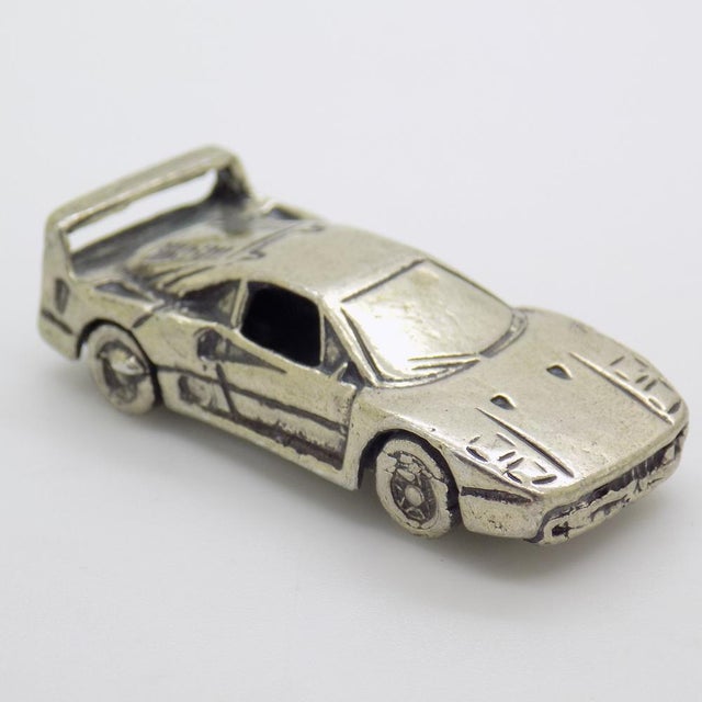 Vintage Italian Handmade Silver F40 Ferrari Sport Car Figurine, 1980s For Sale - Image 12 of 12