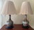 A set of handsome, large, hand-painted Chinese Rose Medallion porcelain table lamps. Two similar hand decorated Chinese...