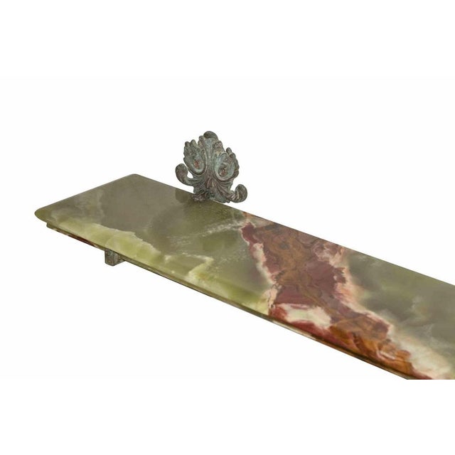 Vintage Bathroom Set in Green Marble, Italy, Early 20th Century, Set of 8 For Sale - Image 4 of 13