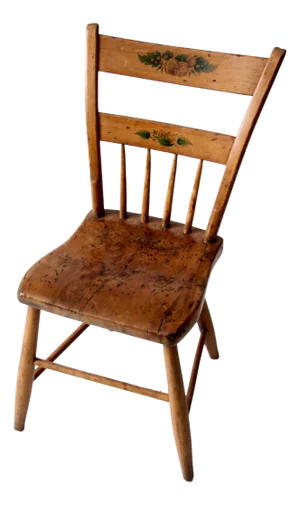Antique Hitchcock Style Plank Seat Chair