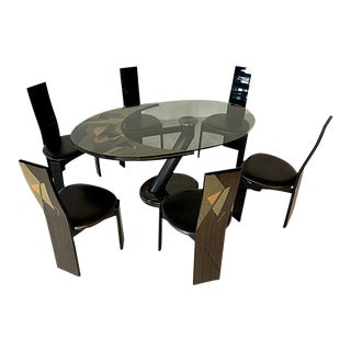 Postmodern Dining Set from Pietro Constantini, Set of 7 For Sale