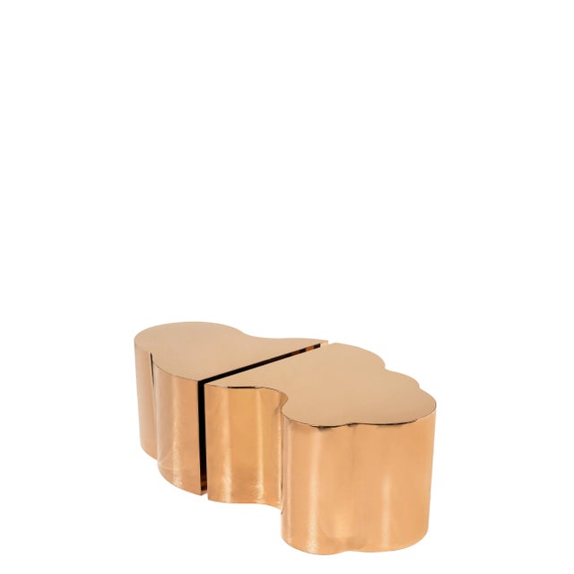Mid-Century Modern Showroom Sample Luca Coffee Table in Rose Gold - Set of 2 For Sale - Image 3 of 9