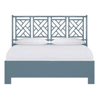 Chippendale Platform Bed California King - Regatta Blue For Sale