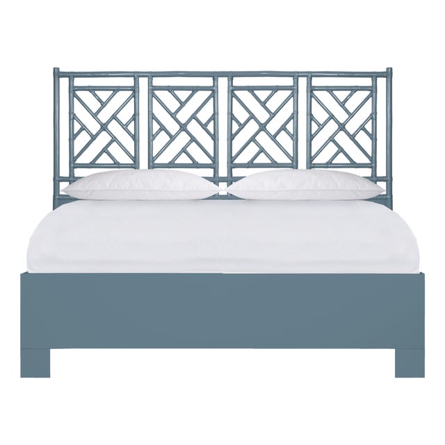 Chippendale Platform Bed California King - Regatta Blue For Sale