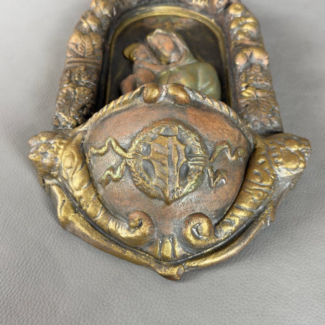 Holy Water Stoup Madonna and Child in Terracotta from Ignoto For Sale - Image 6 of 11