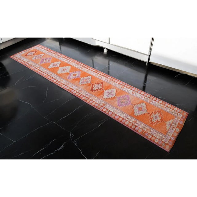 Offered is a gorgeous Kurdish runner rug, made in Hakkari approximately 40-50 years ago. The beautiful wool on wool pile...