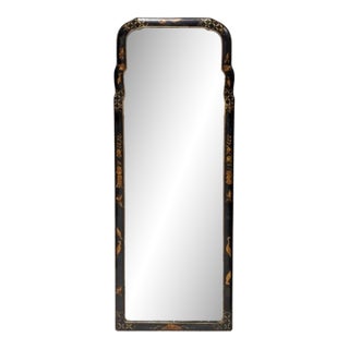 Friedman Bros. Black Chinoiserie Colonial Williamsburg Restoration Wall Mirror For Sale