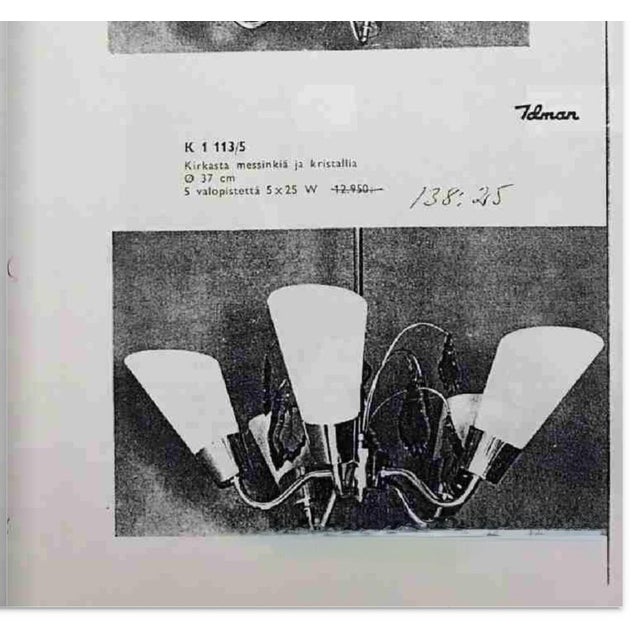 Brown Chandelier from Idman Oy, 1960s For Sale - Image 8 of 9