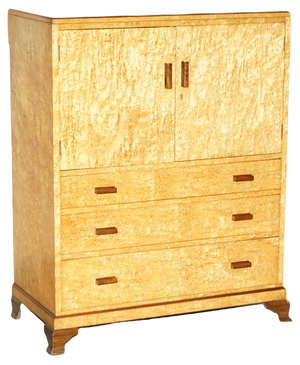 Art Deco Burr Maple Housekeepers Linen Cupboard