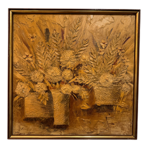 Mid-Century Stephen Kaye Floral Palette Knife Painting