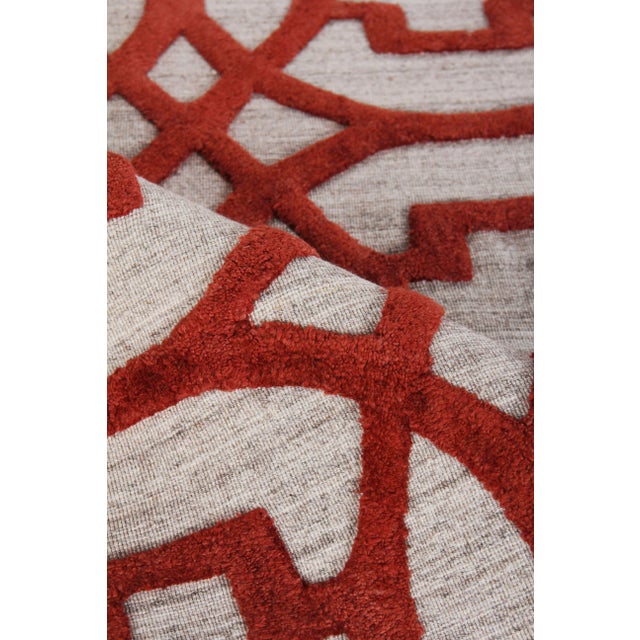 Wellington Rust/Gray Hand loom Wool Area Rug - 8'x10' For Sale - Image 4 of 8