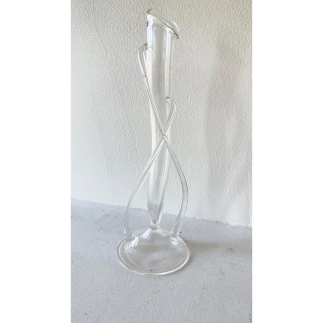 Postmodern Hans Godo Frabel Borosilicate Art Glass Bud Vase, Signed 1981 For Sale - Image 11 of 11